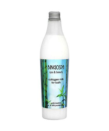 Bingospa Spa & Beauty Collagen milk for swimming with biotin and silk protein for relaxation relax foam bath for skin moisture washing and skin care - 400ml