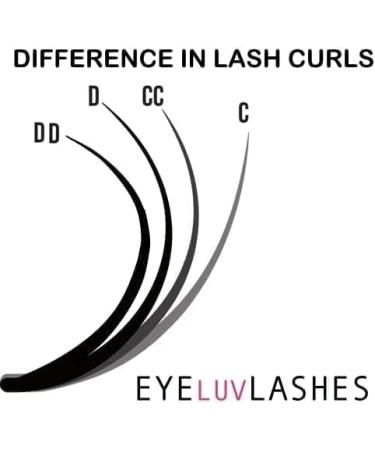 Silk Volume Eyelash Extensions | Lightweight Individual Lashes | Eyeluvlashes C Curl 0.03 Mix 8-15mm - Buy Online on SooperMarket.com