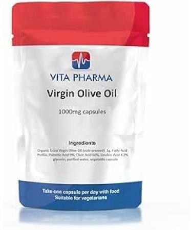 Virgin Olive Oil 1000mg 120 Capsules. by vita pharma Produced in The UK Suitable for Vegetarians