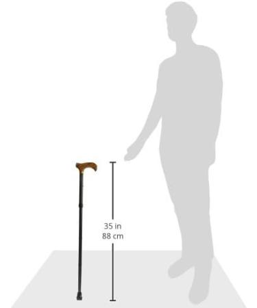 PCP Mobility Adjustable Travel Folding Cane Wood Derby Handle Matte Black 3/4-Inch Tip Size - Buy Online on SooperMarket.com