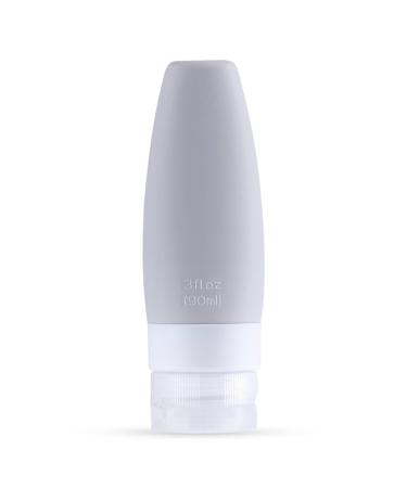 Dajidafu Travel Silicone Dispenser Bottle Shower Gel Toothpaste Makeup Squeeze Tube Refillable Leakproof Container Accessories Light Gray 90ML