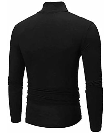 Men's Slim Fit Black Turtleneck Sweater | Casual Long Sleeve Top | Breathable & Cozy | Medium - Buy Online on SooperMarket.com