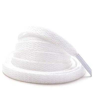 Stepace 2 Pairs Flat Shoe Laces for Sneakers 30"-72" Length 26 Color Shoelaces 54" inches (137 cm) White