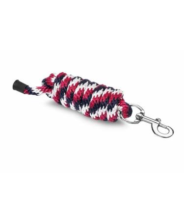 Connection trick for horses and ponies start hard pp rope 2m with classic carabiner hook and panic (pink/marine/white snap) pink/marine/white carabiner hook