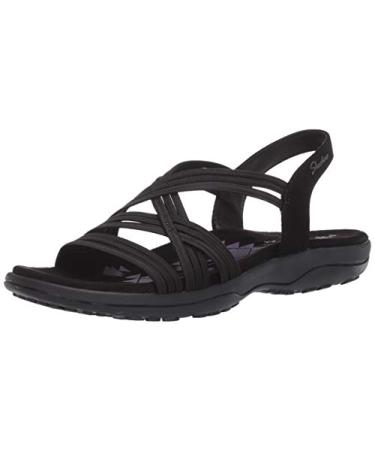 Skechers Women's Reggae Slim Simply Stretch Sandal 8 Black