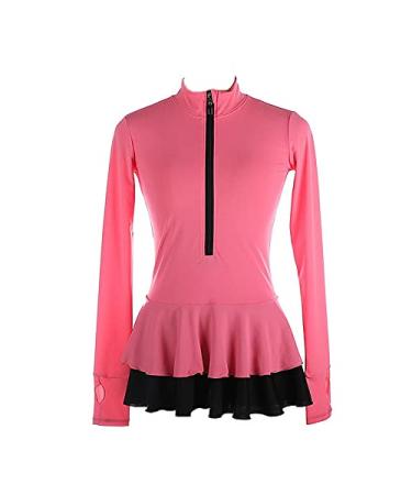 LIUHUO Figure Skating Jacket Pants Girls Teens for Girls Black Tops Coats for Women 8-10 Years Pink