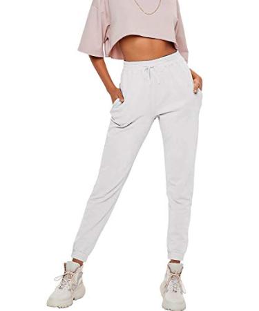 Hat and Beyond Womens Gym Yoga Pant Dance Sweatpants Sport Workout Training French Terry Joggers Pockets Small 3mx01_white