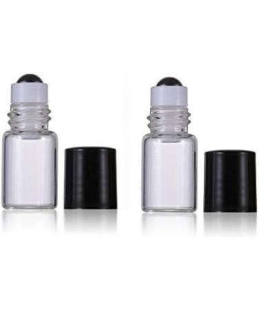 12 Pack 2ml Mini Clear Glass Roll-On Bottles - Refillable Essential Oil & Perfume Containers with Black Caps | Ideal for Cosmetics & Sampling - Buy Online on SooperMarket.com