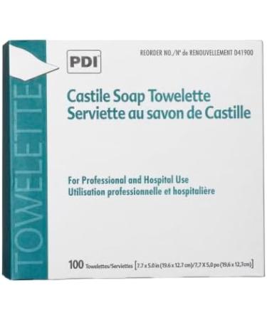 PDI Castile Soap Towelettes - 100 Individually Wrapped Face & Hand Cleansing Wipes | Buy Internationally - Buy Online on SooperMarket.com