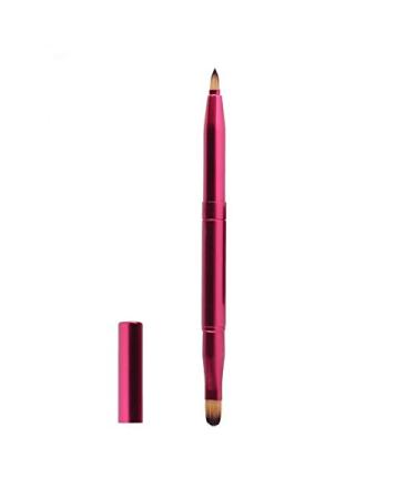 Exquisite Professional Lip Brush Applicators-Retractable Lipstick Brushes- Lipstick Gloss Makeup Brush Tool For Women and Girls (Two-Head-Rose Red)