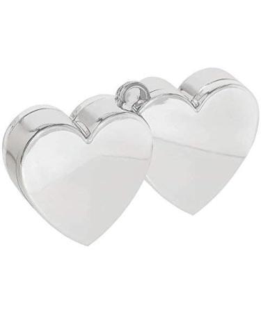 Double Heart Balloon Weight | Silver | Party Decor - Buy Online on SooperMarket.com