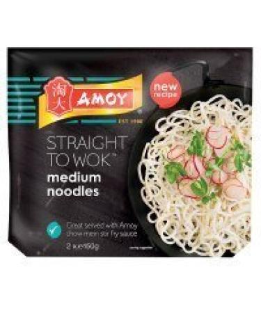 Amoy Straight to Wok Medium Noodles - 4 x 2 x 150g