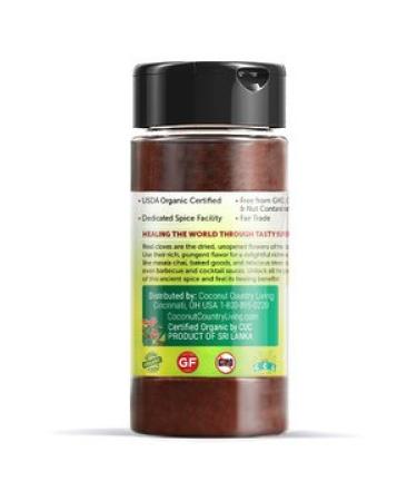 Organic Ground Cloves Spice 1.59 oz | Fair Trade | Glass Bottle | Includes E-Book - Buy Online on SooperMarket.com