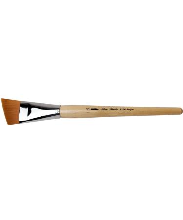 Silver Brush Limited 820630 Silver Jumbo Golden Taklon Angle Brush, Large Murals, Easel Painters and Furniture, Size 30, Mid Length Handle Golden Taklon Angle Size - 30