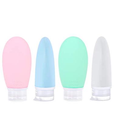 Care -to -use travel bottles 100 ml 4 pieces leakage -proof can be found crowded 100 ml. Silicone tubes travel size toilet article container pink and gray 100 ml/ 3.4 oz