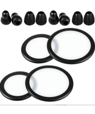 2 Sets Stethoscope Replacement Parts Adult and Pediatric Replacement Diaphragm and Silicone Stethoscope Ear Tips Accessories for Stethoscope (Black)