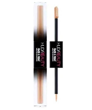 Huda Beauty Matte & Metal Melted Double Ended Eyeshadows! Metallic Eyeshadow Intense Shimmer  Blendability and Longevity! Choose Your Eye Shadow Color! (Faxu fur/bamboo hoops)
