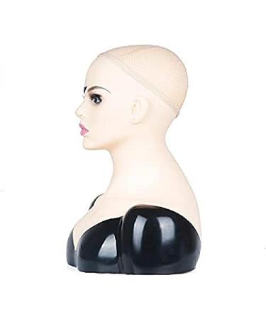 RuixFLR PVC Show Window Doll Head - Realistic Training Head for Hats Wigs Earrings & Jewelry Display - Buy Online on SooperMarket.com