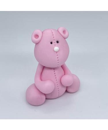Pink Bear Cake Topper 100% EDIBLE Birthday Decoration For Girl (Hight-6cm) - Buy Online on SooperMarket.com