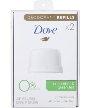 Dove Deodorant Refills Refill Kit 0% Aluminum Cucumber & Green Tea Aluminum Free Deodorant 1.13 oz Cucumber Green Tea 1.13 Ounce (Pack of 1) - Buy Online on SooperMarket.com