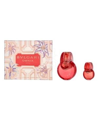 BVLGARI Omnia Coral Spring Giftset for Women - Edt Spray 3.4 oz + 0.5 oz Spray - Elegant Perfume for Women - Luxurious Fragrance Set