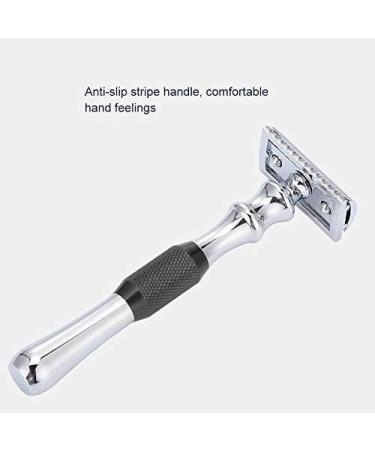 Classic Double Edge Metal Razor for Men - Black Shaving Razor for Beard Grooming | International Shipping Available - Buy Online on SooperMarket.com