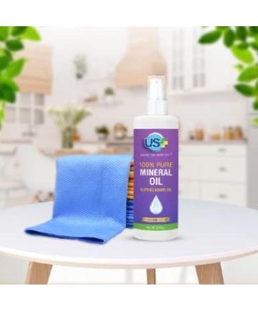 4oz US+ 100% Pure Mineral Oil Spray - Food-Grade for Cutting Boards, Butcher Blocks, Countertops & More - Buy Online on SooperMarket.com