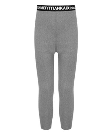Loodgao Unisex Children Thermal Underwear Bottoms Boys Girls Elastic Waist Athletic Base Layer Leggings Pants Dark Gray 7-8