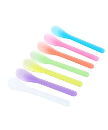 Tvoip 100 Pcs Cosmetic Mask Mixing Spoon Spatulas Facial Skin Care Mask Fan Brushes Applicator  DIY Mask Tool Set (Random Color)