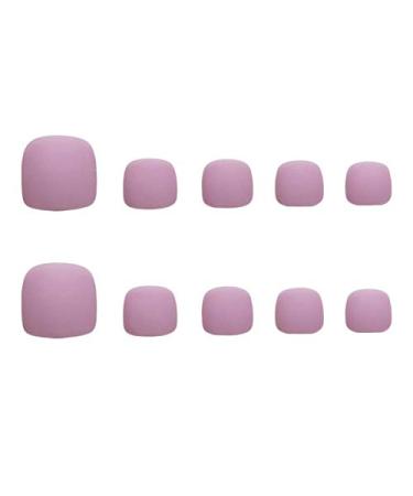 24pcs French Matte Fake Toenails for Women Short False Toenails with Full Cover Design Sticker On Toe Nail Artificial Toenails Glue On Toe Nails for Women Pink
