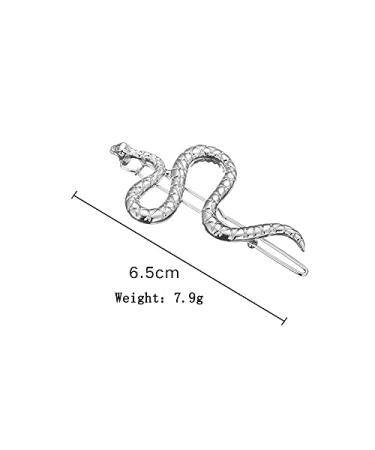 Silver Snake Hair Clips Set - Vintage Decorative Metal Barrettes for Women and Girls - 2pcs Punk Hair Pins for Thick and Thin Hair - Buy Online on SooperMarket.com