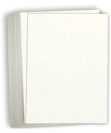 Hamilco Linen Textured Cardstock Paper 8 1/2 x 11 Blank Thick Heavy Weight 80 lb Cover Card Stock for Printer - 50 Pack (Cream)