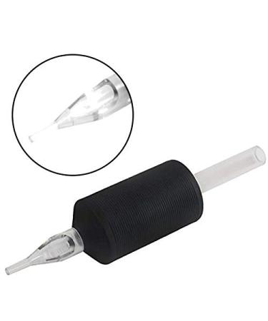 20PCS Tatmax 1 Inch Disposable Black Silicone Clear Tips - 9 Round Diamond Flat Tubes - Buy Online on SooperMarket.com