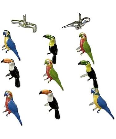 Eyelet Outlet Shape Brads 12/Pkg-Tropical Bird