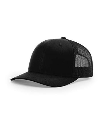 Richardson Unisex 112 Trucker Adjustable Snapback Baseball Cap Solid Black One Size
