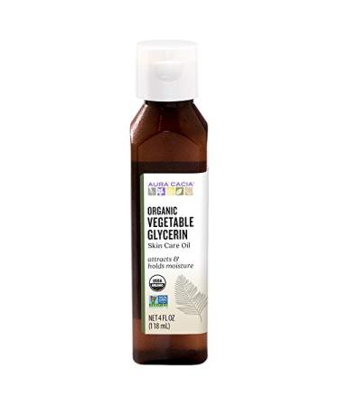 Aura Cacia Organic Pure Essential Oils Vegetable Glycerin 4 fl oz (118 ml)