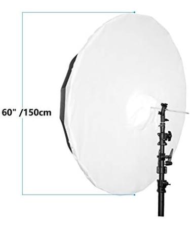HappyGo 60 Inch Parabolic Umbrella Front Diffuser Cover - Black/Silver Reflective Lighting Umbrella Soft Light Cloth - Buy Online on SooperMarket.com