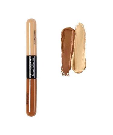 AQUAPURITY PHOERA  Sculpt & Highlight Concealer Contour Foundation Oil Control Face Contour Dual Face Shadow Repair Make Up (102 ALMOND/LIGHT)