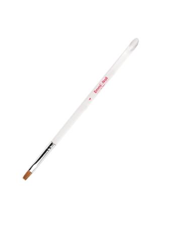 Emmi Nail Gel-brush size 6 I 100% real hair brush for gel nails i acetone protected i with transparent acrylic stem & narrow tip for UV & LED gel size.6