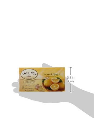 Twinings of London Lemon & Ginger Herbal Tea Bags - 25 Count (Pack of 1) - Buy Online on SooperMarket.com
