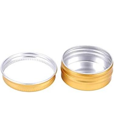 24-Piece Gold Empty Aluminum Jars with Screw Caps - 15ml Cosmetic Storage & 35mm Stickers | International Shipping Available - Buy Online on SooperMarket.com