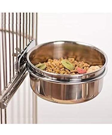 Old Tjikko Pet Feeder Water,10oz 20oz 30oz Bird Hamster Small Animal Cup with Holder,Stainless Steel Cage Coop Hook Cup for Small Animal Cage Bowl 1pc-20oz Stainless Steel Bowl