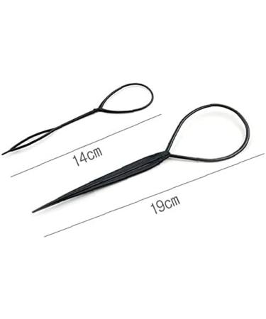 2pcs Hair Braid Accessories tail Styling Maker Clip French Braid Tool Magic Topsy Tail Loop Hair KitWomen Girls(black) Attractive Design - Buy Online on SooperMarket.com