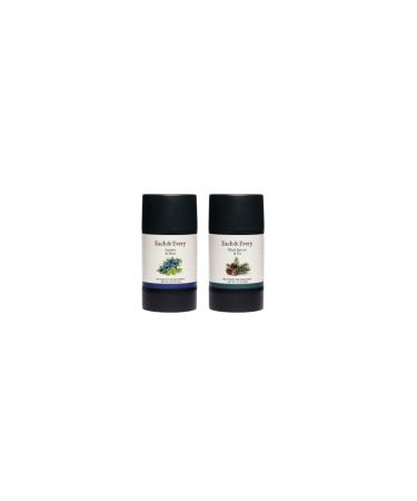 Each & Every 2-Pack Natural Aluminum-Free Deodorant for Sensitive Skin with Essential Oils Plant-Based Packaging (Black Spruce & Fir Juniper & Mint 2.5 Ounce (Pack of 2))