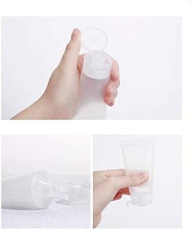 Buy 100ml Transparent Refillable Plastic Cosmetics Bottles - Portable Hinged Lid Travel Containers for Makeup Shampoo & Facial Cleansing - Buy Online on SooperMarket.com