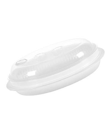 Cabilock 1pc Steamer Pasta Containers Dumpling Oven Rice Multifunction White Food Grade Pp Household Products 32.7x18.6cm