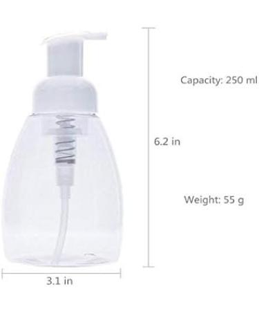 250ml Refillable Foam Pump Bottles - 2 Pack for Makeup Shampoo Facial Cleanser & DIY Hand & Body Wash - Buy Online on SooperMarket.com
