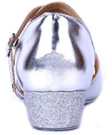 Girls Salsa Dance Shoes - Glitter Latin Tango & Ballroom Shoes for Children | Soft Soles | Size 37 EU | Silver - Buy Online on SooperMarket.com