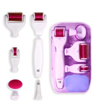 Shop Skiny Up Titan 6-in-1 Dermaroller for Facial & Body - CE ISO Approved Microneedle Set (2.0mm 2.5mm 0.5mm) with Facial Cleansing Brush | International Shipping Available - Buy Online on SooperMarket.com