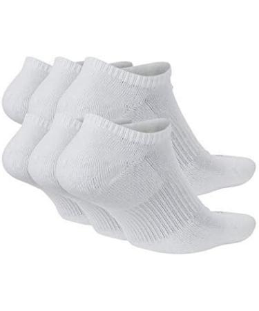 Nike Everyday Plus Cushion No Show Socks 6-Pack - White/Black, Large - Buy Online on SooperMarket.com